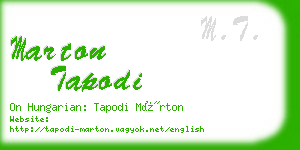 marton tapodi business card